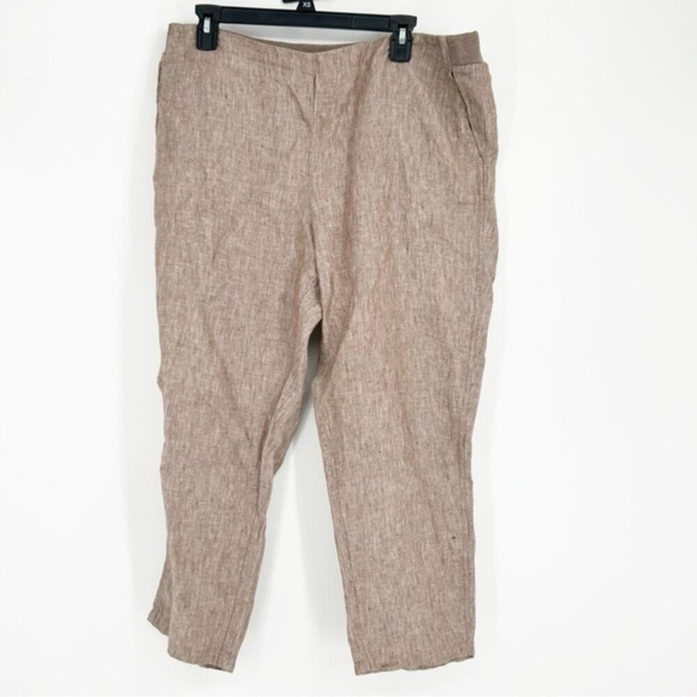 J. Jill Love Linen 100% Linen Brown Cropped Pants Size‎ LP